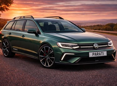 VW Parati conceito 2026 em verde metálico com visual moderno