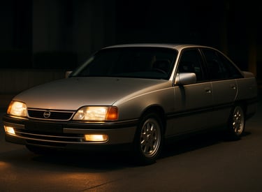 Chevrolet Ômega CD 1995 prata visto de três quartos pela frente com emblema redondo clássico na grad