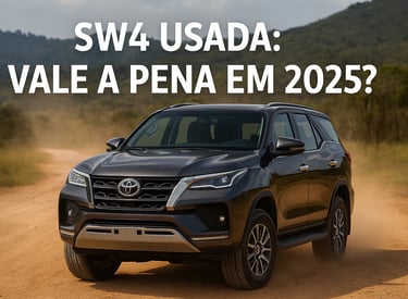 Toyota SW4 usada em destaque, capa de artigo com a frase “SW4 usada: vale a pena em 2025?”.