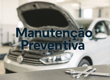 Carro com o capô aberto em uma oficina clara e organizada, com ferramentas de manutenção em destaque