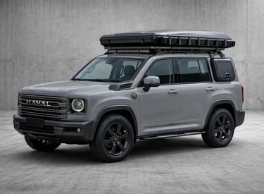 Haval H9 Nomad Concept em ambiente neutro com preparo off-road, rack de teto e visual robusto