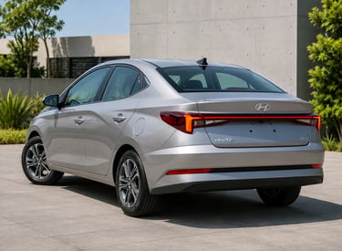 Traseira do Hyundai HB20S prata sem placa