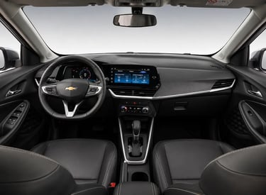 Interior da Chevrolet Montana 2027 com painel digital e central multimídia integrada