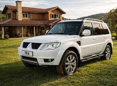 SUV Pajero TR4 4x4 2014 em casa de campo mostrando versatilidade entre cidade e off-road