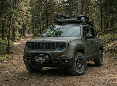 Jeep Renegade Trailhawk X conceito off-road em trilha com visual robusto