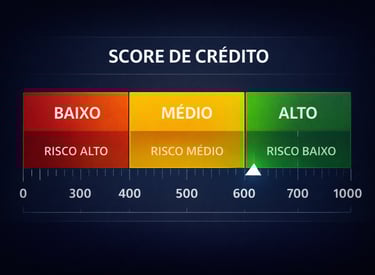 tabela de score para financiamento com faixas de pontuação de crédito baixo médio e alto