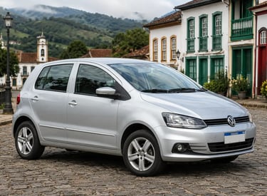 Volkswagen Fox estacionado em cidade do Sul do Brasil representando carros de longa vida