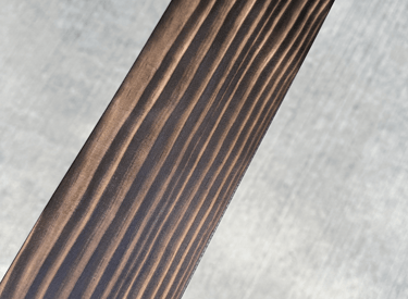 burned wood using shou sugi ban technique