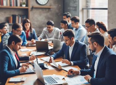 A person is holding up a document with multiple signatures and a stamp, standing among a crowd of people. The individual is dressed in a white shirt and wearing a black headband. The background shows part of a building with red and white banners.