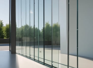 A bright room with solar control panels installed, demonstrating light filtering through.