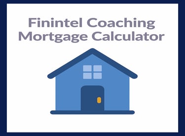 a blue house with a blue and white text that says mortgage calculator