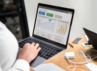 persona revisando analíticas digitales