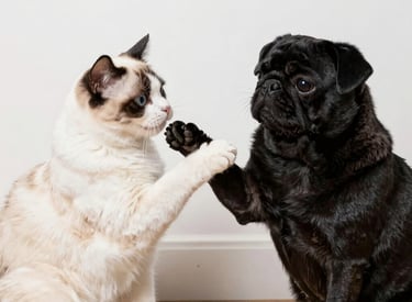 A charming reception entrance with a wooden door and a sign above that reads 'RECEPTION' along with business names and phone numbers. The facade features yellow walls with brick accents. Inside, there is a small reception area displaying various bottles and items on white shelves under soft lighting.
