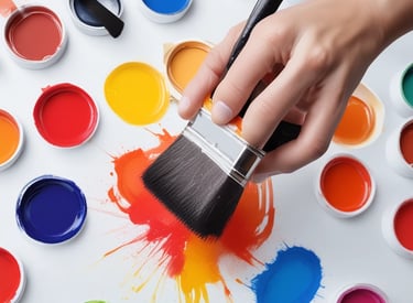 A team of painters working on the exterior of a commercial building.