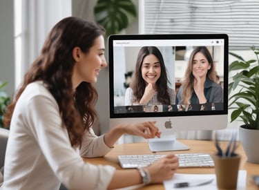A person attentively participating in a Zoom training session with a Spooky2 XM generator visible.