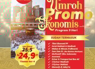 Umroh ekonomis spesial Lion tanpa transit Jakarta Jeddah hanya 24,9jt all include