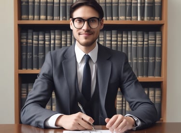 A clean, modern office workspace with a laptop and notepad.