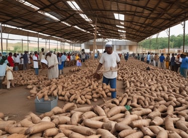 Workers collaborating in a mineral processing facility.