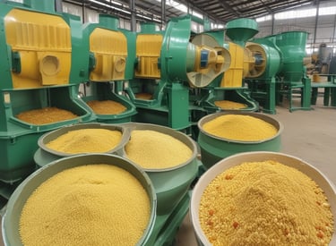 Workers collaborating in a mineral processing facility.