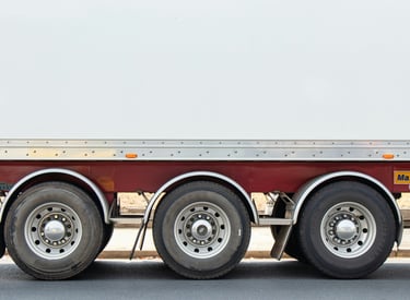 a truck with a trailer behind it
