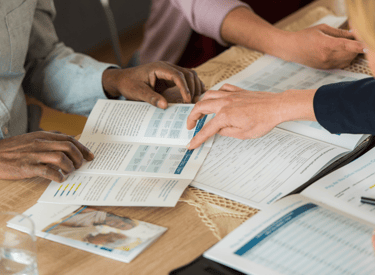 Cortney Duval sharing a brochure for brand awareness and product/service benefits