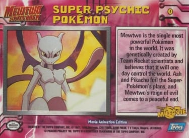 0 Super Psychic Pokémon Topps Pokémon The First Movie back