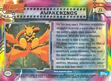 2 Awakenings Topps Pokemon The First Movie back