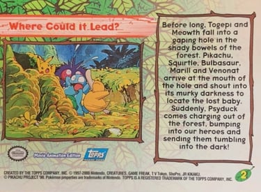 2 Where Could it Lead Topps Pokémon The Movie 2000 back