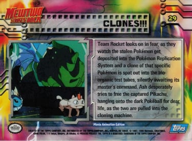 29 Clones !!! Topps Pokémon The First Movie back