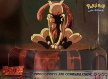 3 Consciousness and Congratulations Topps Pokemon The First Movie silver foil