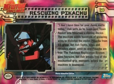 30 Rescuing Pikachu Topps Pokémon The First Movie back