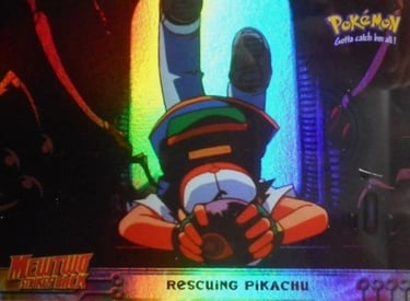 30 Rescuing Pikachu Topps Pokémon The First Movie rainbow foil