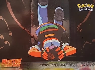 30 Rescuing Pikachu Topps Pokémon The First Movie silver foil