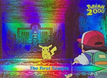 32 The First Temple Topps Pokémon The Movie 2000 rainbow foil