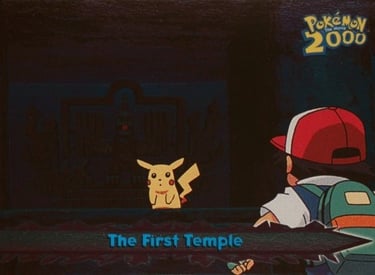 32 The First Temple Topps Pokémon The Movie 2000 rainbow foil