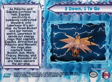 35 2 Down, 1 To Go Topps Pokémon The Movie 2000 back