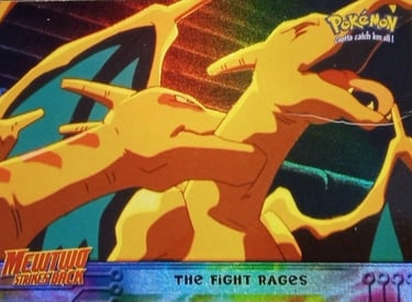 35 The Figth Rages Topps Pokémon The First Movie rainbow foil