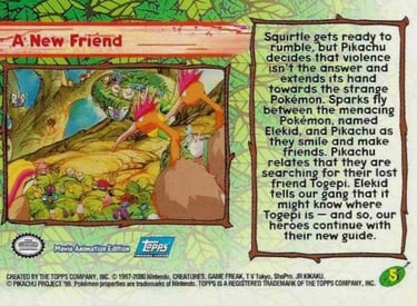 5 A New Friend Topps Pokémon The Movie 2000 back