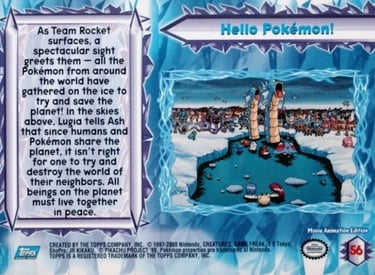 56 Hello Pokémon! Topps Pokémon The Movie 2000 back
