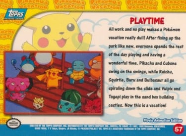 57 Playtime Topps Pokémon The First Movie back