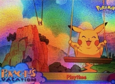 57 Playtime Topps Pokémon The First Movie rainbow foil