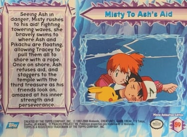 59 Misty To Ash's Aid Topps Pokémon The Movie 2000 back