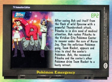 EP2 Pokémon Emergency Topps Pokémon series 2 US back