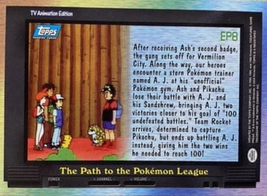 EP8 The Path to the Pokémon League Topps Pokémon series 2 US back
