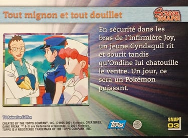 Snaps03 Tout mignon et tout douillet topps série 3 Jotho