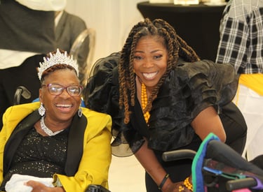 Celebration with disabled lady