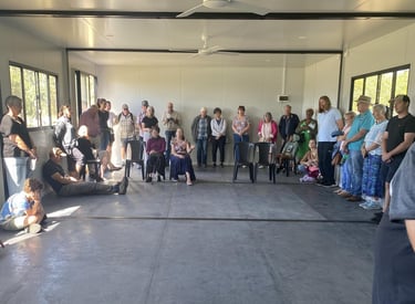 Dedicating the temporary church