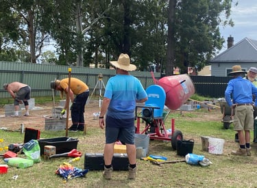 Laying the foundations of the temporary church