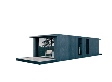 a small house with a small patio and a small patio