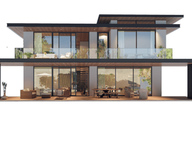 a house with a balcony and a balcony